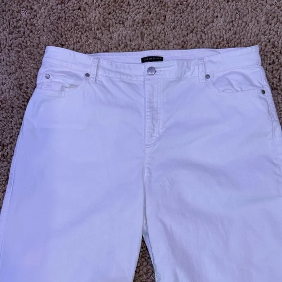 Eileen Fisher Organic Cotton Wide-Leg Cropped White Jeans size XL - Picture 6 of 15